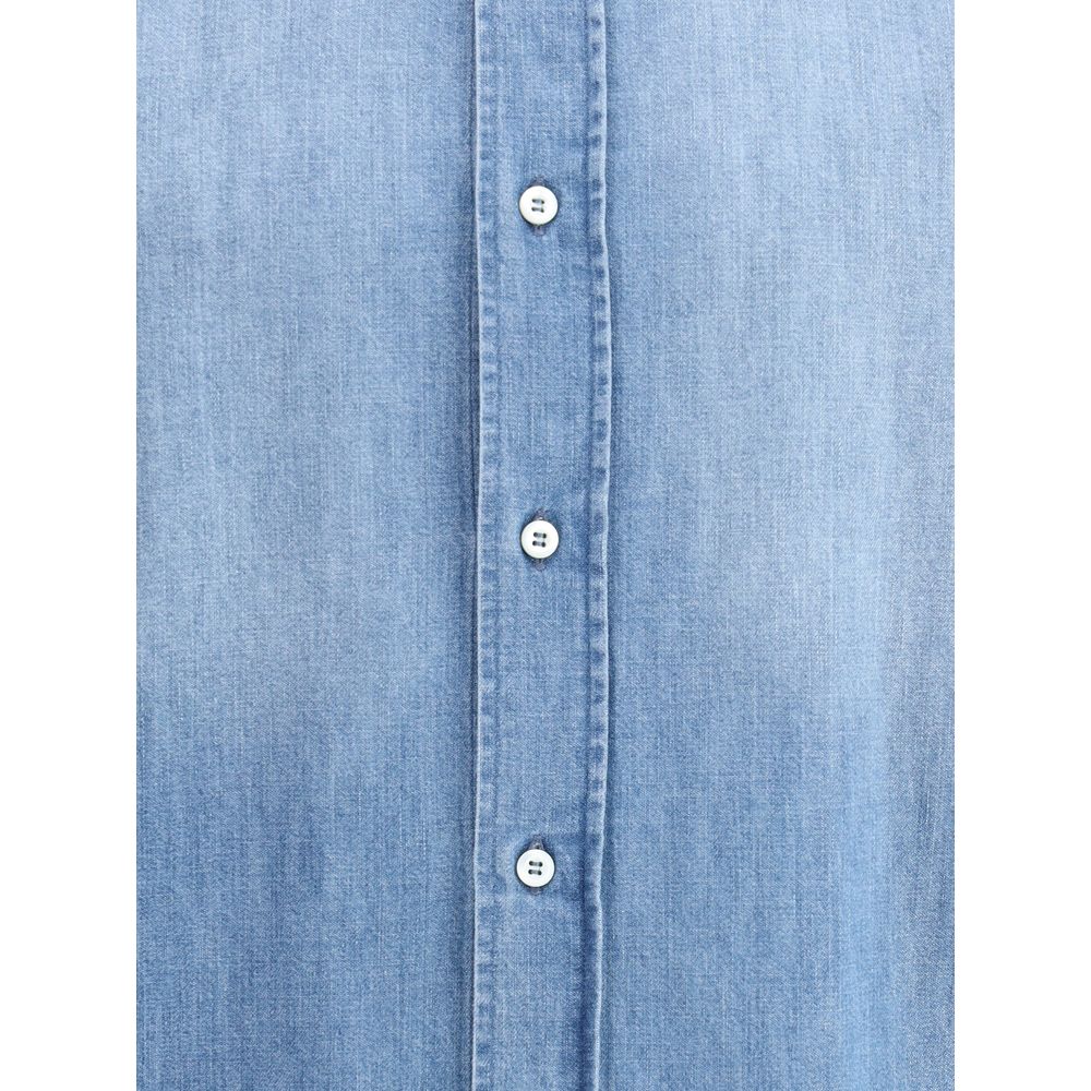 Brunello Cucinelli Light Blue Denim Shirt Brunello Cucinelli