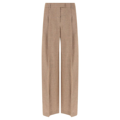 Brunello Cucinelli Multicolor Linen Flared Pants