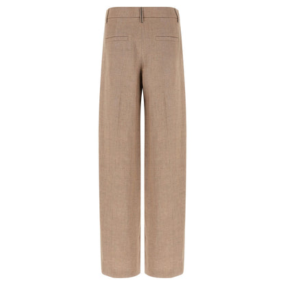 Brunello Cucinelli Multicolor Linen Flared Pants