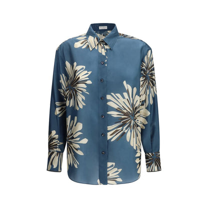 Brunello Cucinelli Multicolor Silk Pattern Shirt 1728,72470364320,Brunello Cucinelli,Clothing,Multicolor,New with tags,Pattern - Shirts - Clothing,S,Shirts - Clothing,Women,XS