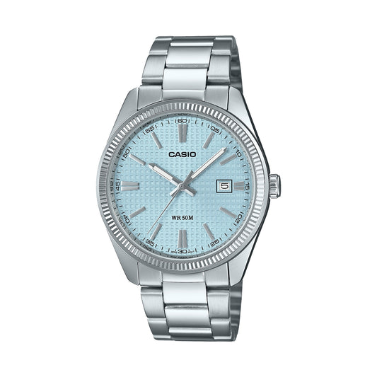 CASIO COLLECTION Mod. DATE - GOLF BALL DIAL - LIGHT BLUE Gent,READY STOCKED WATCHES,Wristwatch
