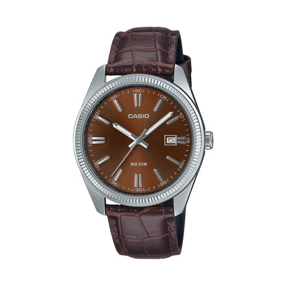 CASIO COLLECTION Mod. DATE. LEATHER - BRONZE Gent,READY STOCKED WATCHES,Wristwatch