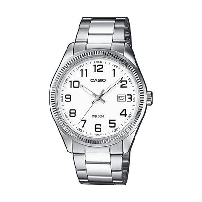 CASIO COLLECTION Mod. DATE - WHITE. ARAB NUMBERS WATCHES