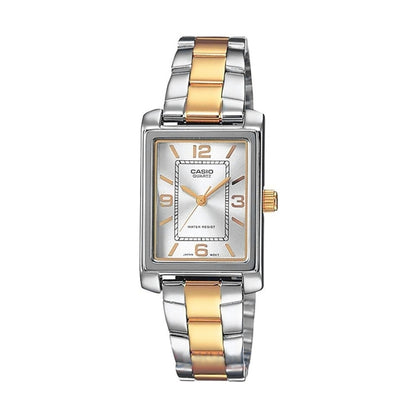 CASIO COLLECTION Mod. TANK STEEL&GOLD - ARGENTEE Lady,READY STOCKED WATCHES,Wristwatch