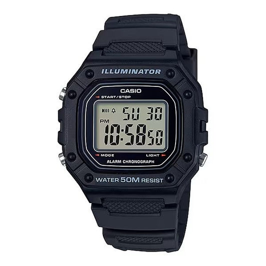 CASIO TIMELESS COLLECTION Mod. SPORT ILLUMINATOR WR 50M, ALARM, CHRONOGRAPH - BLACK