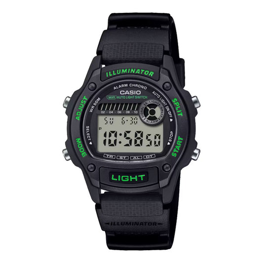CASIO SPORT Mod. ILLUMINATOR SMALL WRIST 36.6mm case, Bio-Based Resin strap - BLACK READY STOCKED WATCHES,Unisex,Wristwatch
