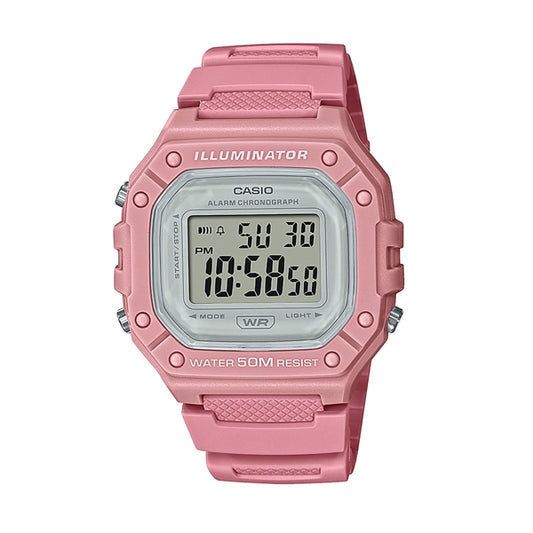 CASIO TIMELESS COLLECTION Mod. SPORT ILLUMINATOR WR 50M, ALARM, CHRONOGRAPH - PINK - COLORED SERIE READY STOCKED WATCHES,Unisex,Wristwatch