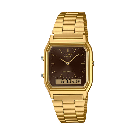 CASIO VINTAGE Mod. EDGY COLLECTION SUNRAY DIAL, GOLD - BLACK READY STOCKED WATCHES,Unisex,Wristwatch