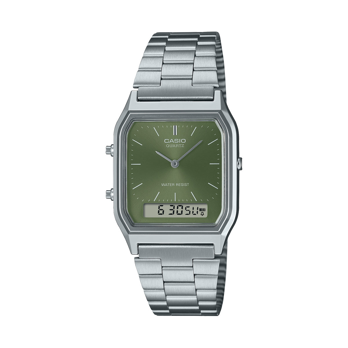 CASIO VINTAGE Mod. EDGY COLLECTION SUNRAY DIAL - GREEN MOSS WATCHES