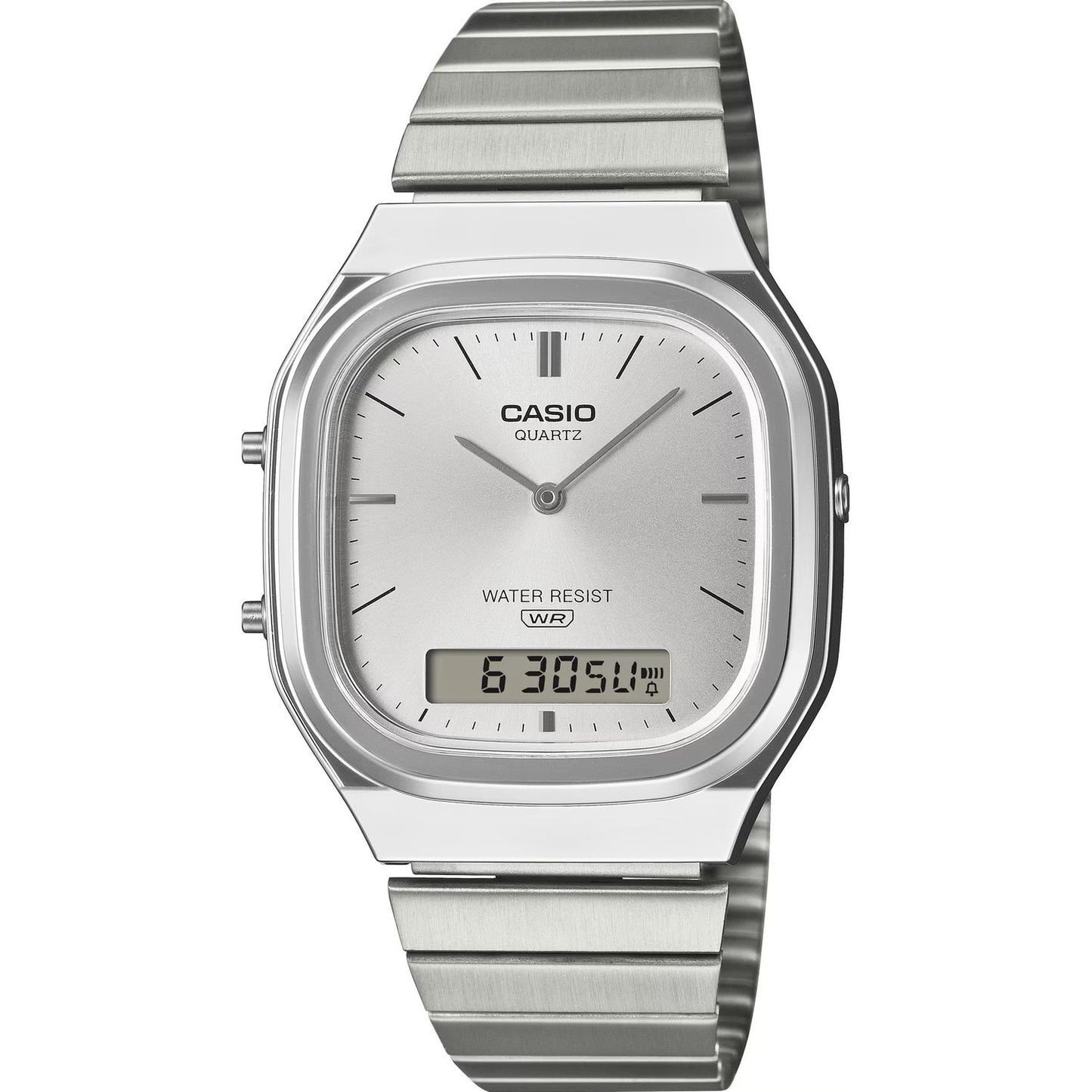 CASIO VINTAGE Mod. EDGY ROUNDED SQUARE - SILVER