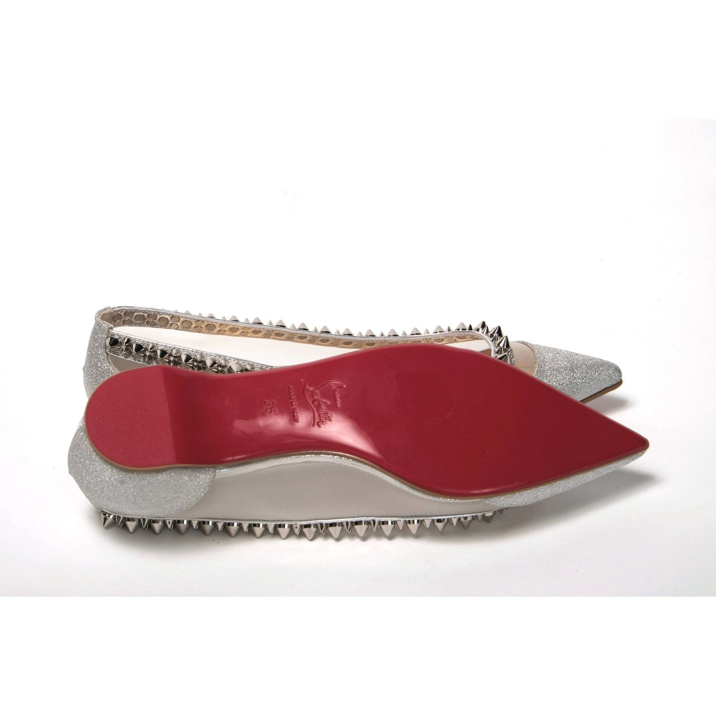 Christian Louboutin Silver Flat Point Toe Shoe silver-flat-point-toe-shoe