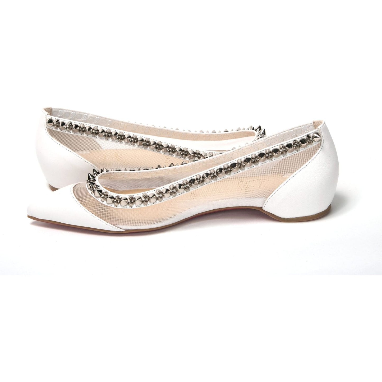 Christian Louboutin Bianco White silver Flat Point Toe Shoe bianco-white-silver-flat-point-toe-shoe