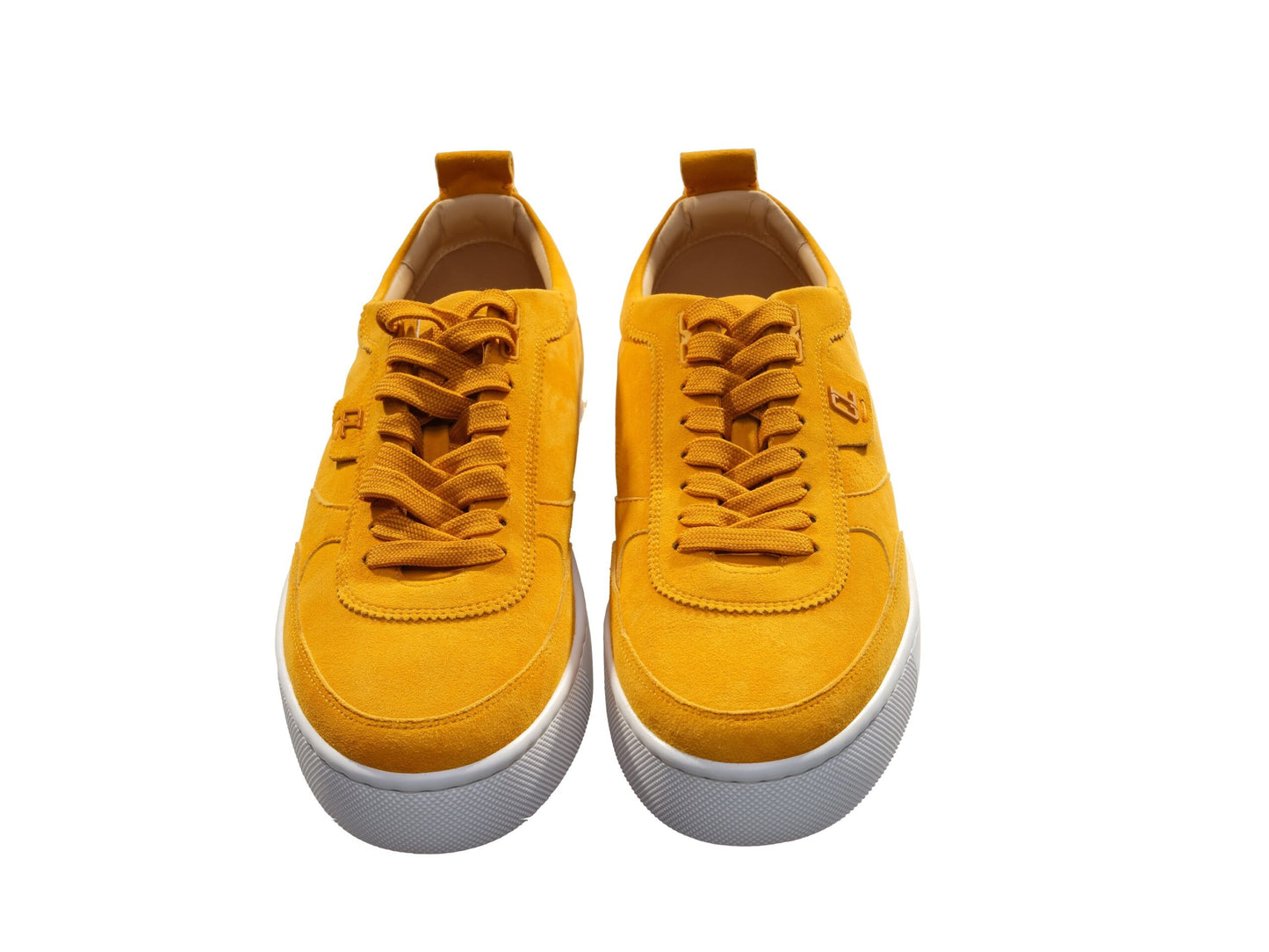 Happyrui Flat Yellow Suede Laceup Sneakers