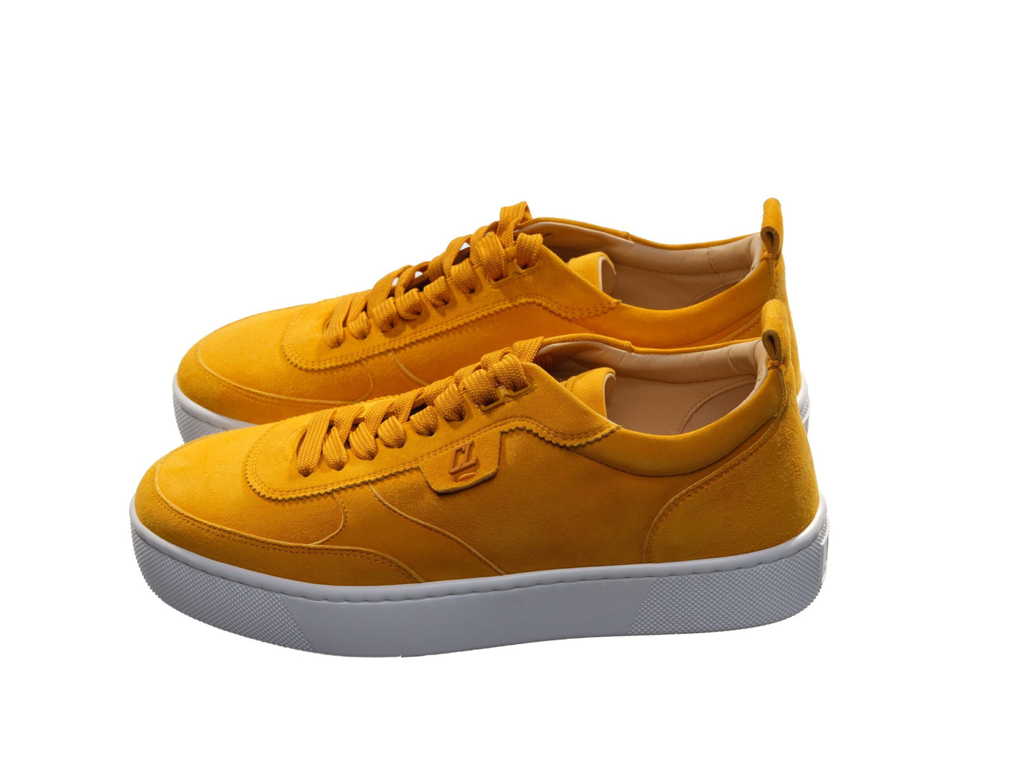 Happyrui Flat Yellow Suede Laceup Sneakers