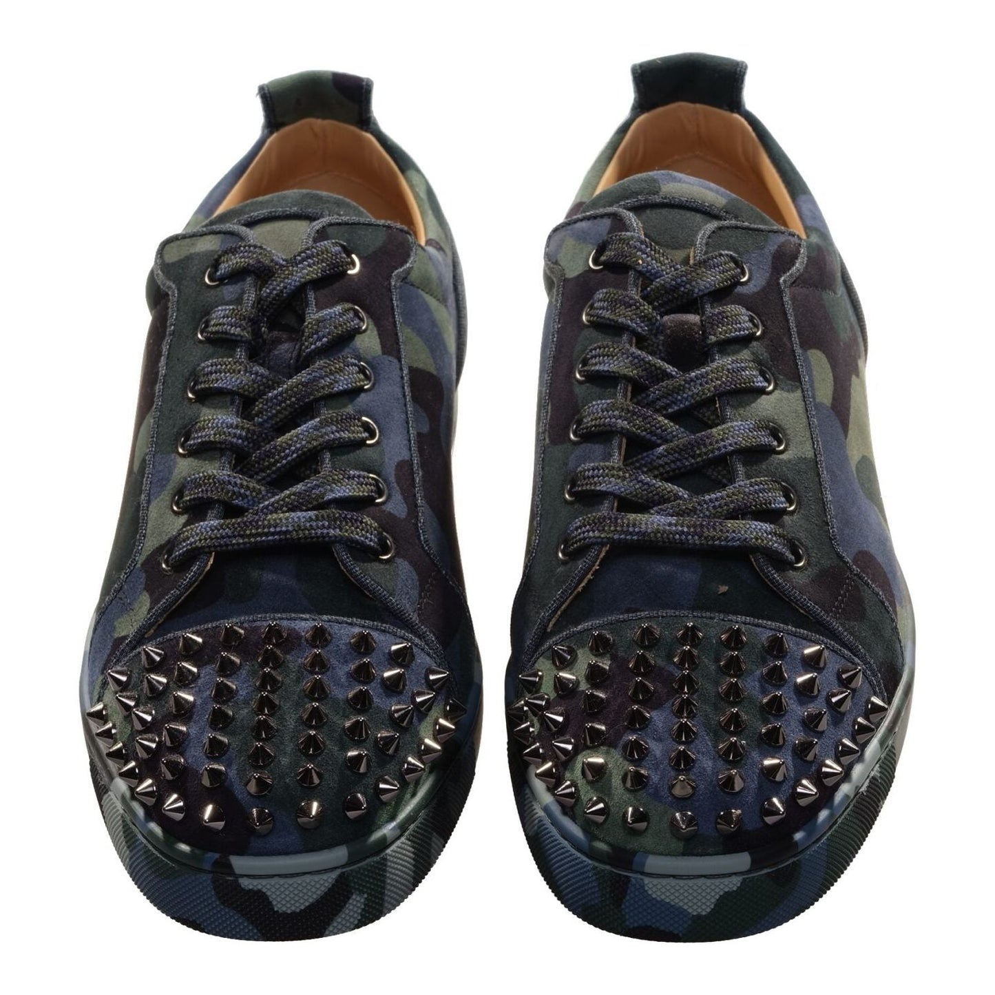 Louis Junior Spikes Orlato Camouflage Laceup Sneakers Christian Louboutin