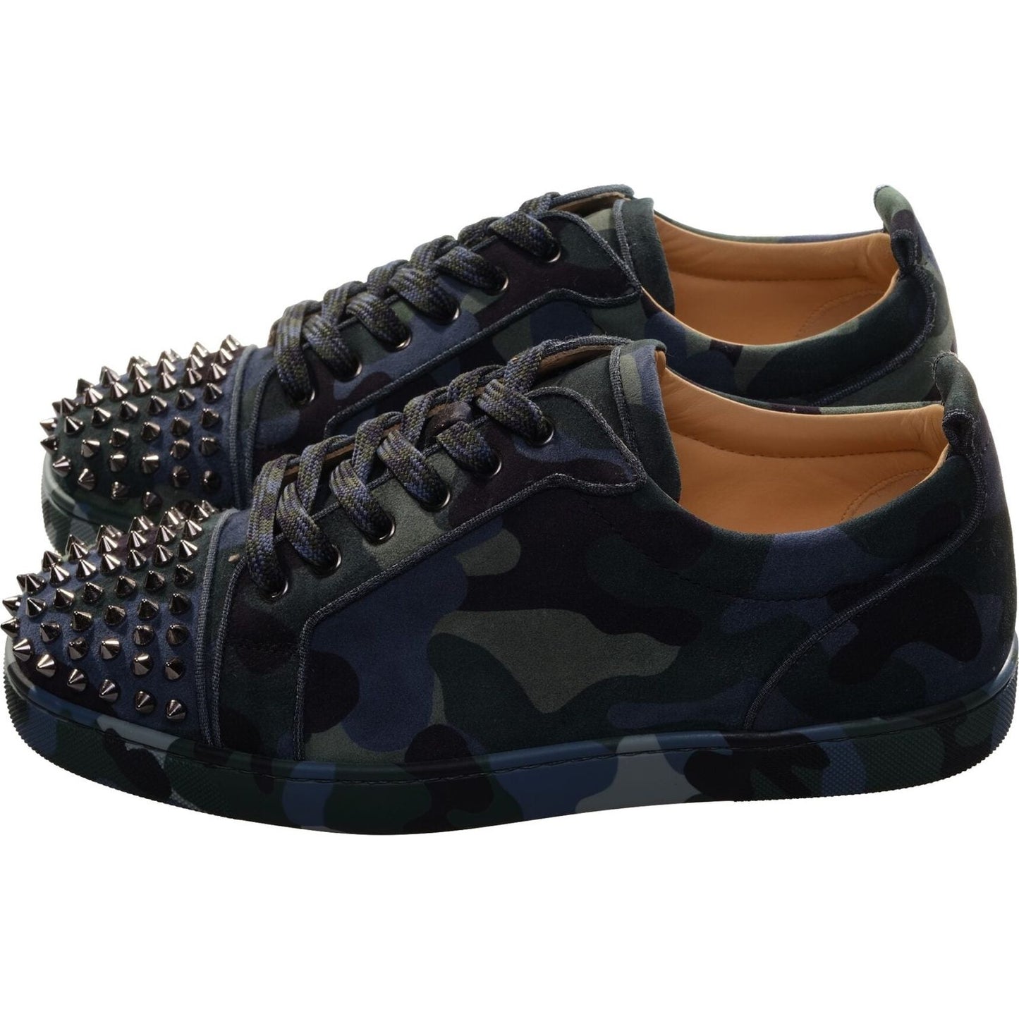 Louis Junior Spikes Orlato Camouflage Laceup Sneakers Christian Louboutin