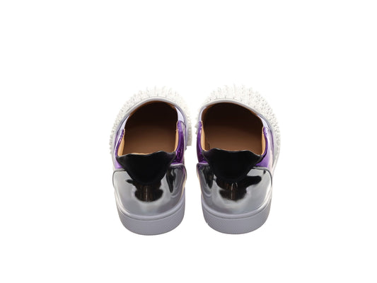 Sailor Boat Orlato Spikes Flat White Studded Slip On Shoes