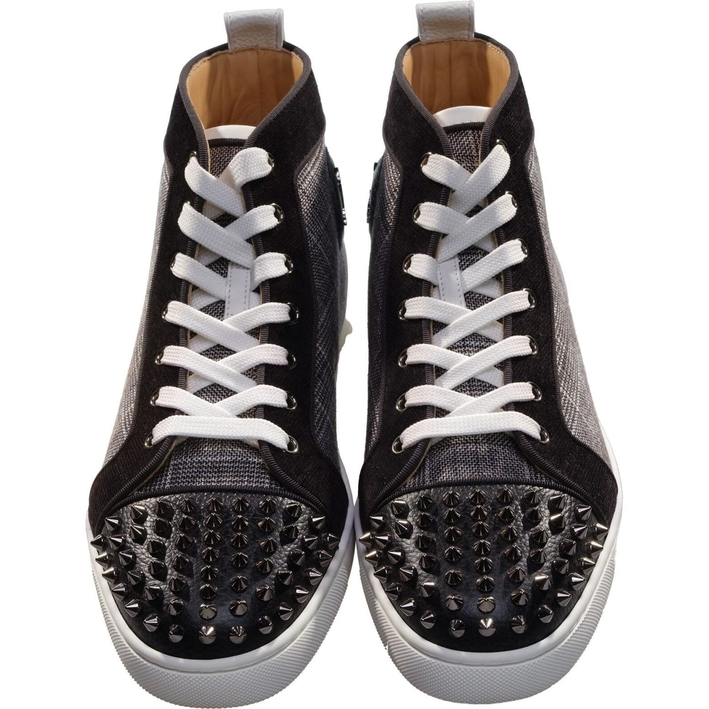 Lou Spikes Orlato Flat Contrast and Studded High Top Sneakers