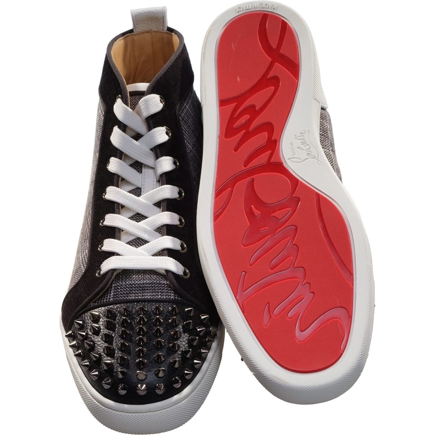 Lou Spikes Orlato Flat Contrast and Studded High Top Sneakers
