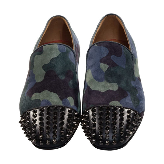 Spooky Flat Camouflage and Studded Slip On Shoes