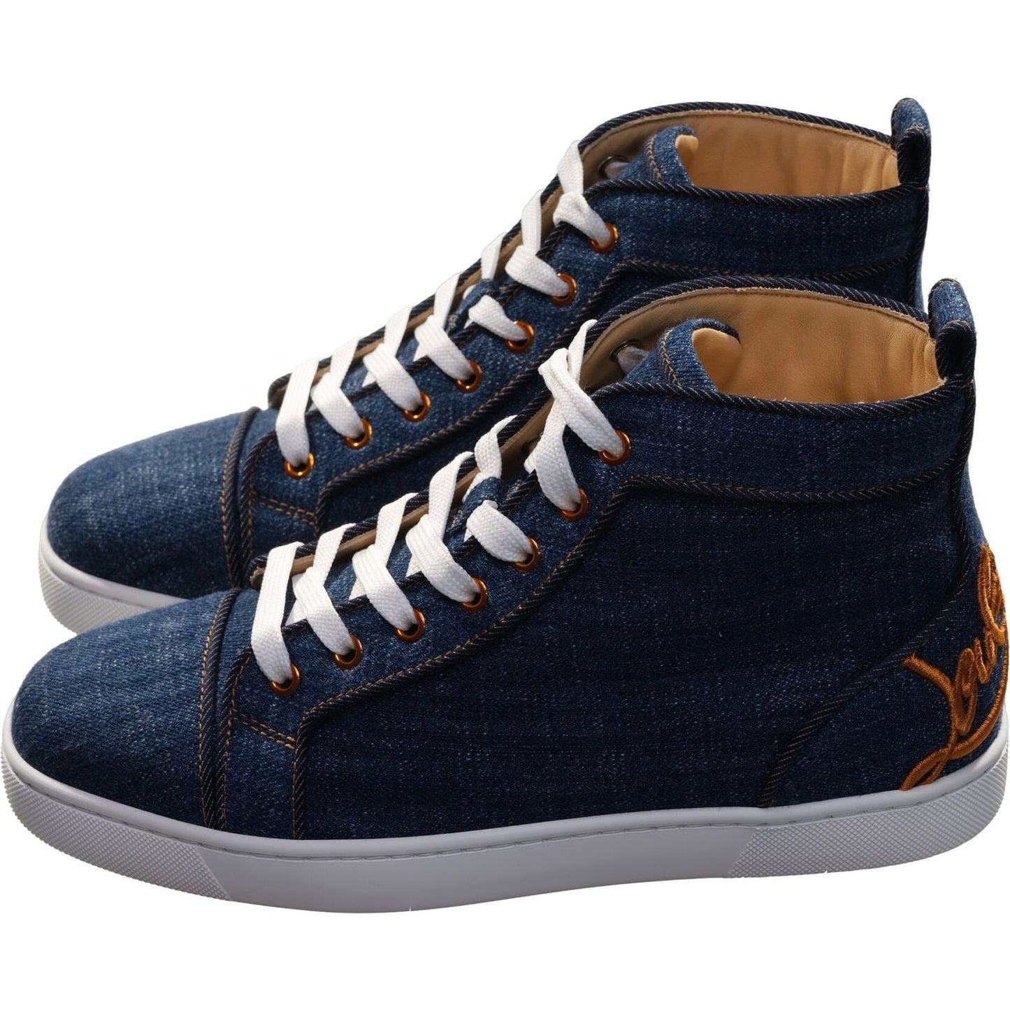 Fun Louis Flat Denim High Top Sneakers