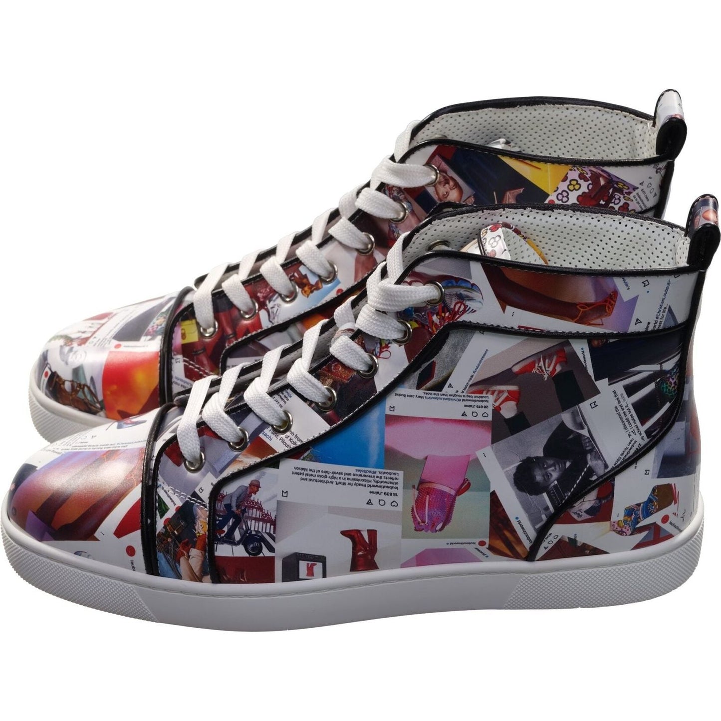 Louis Orlato Flat Leather Printed High Top Sneakers