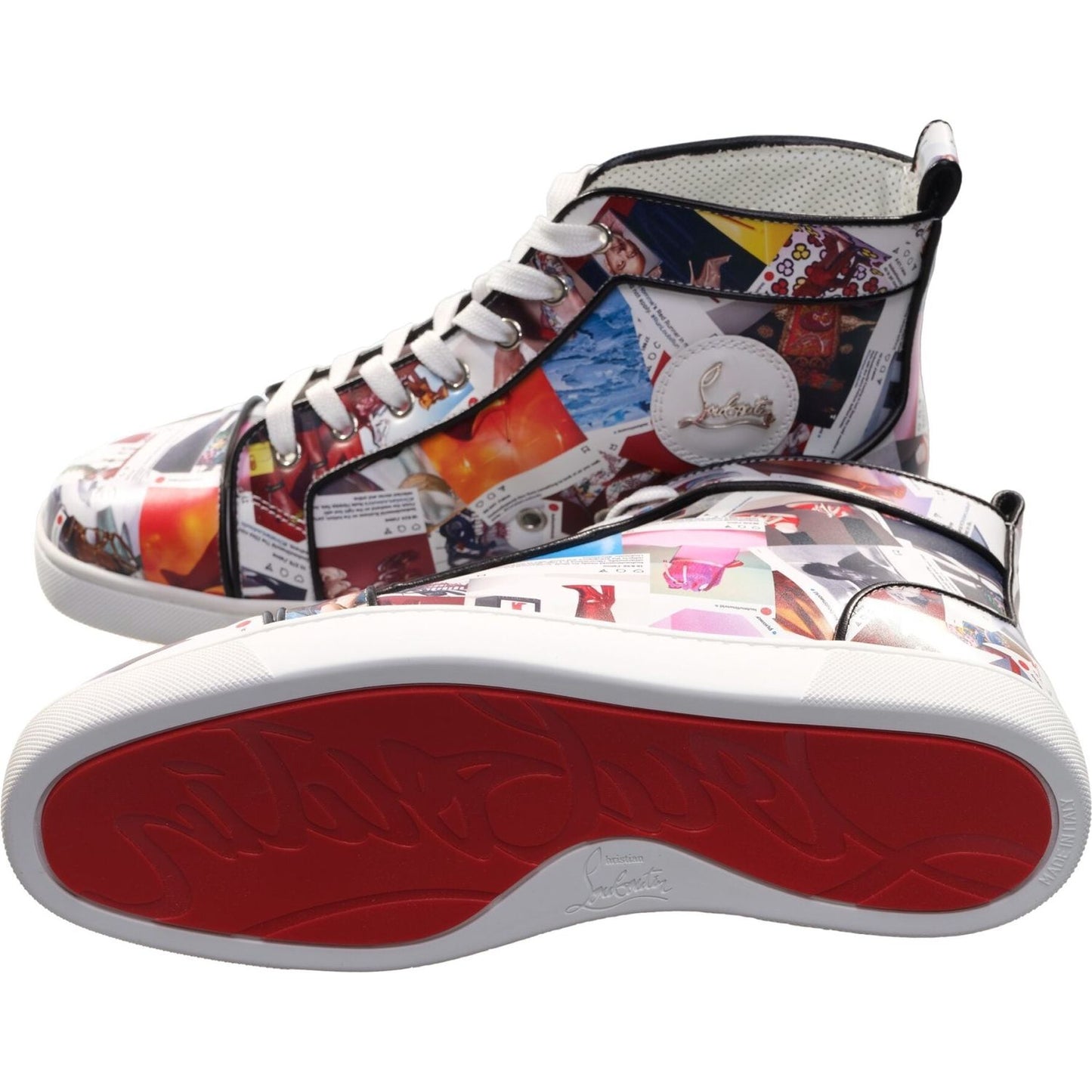Louis Orlato Flat Leather Printed High Top Sneakers