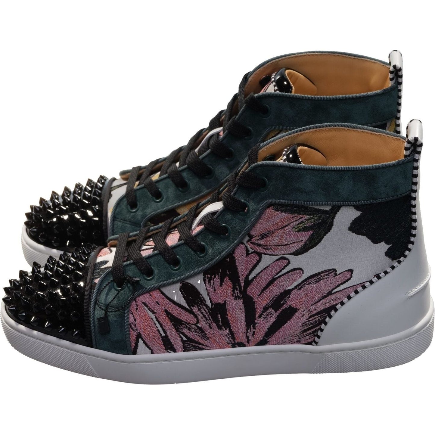 Louis Spikes Orlato Flat Printed Fabric Patterned High Top Sneakers