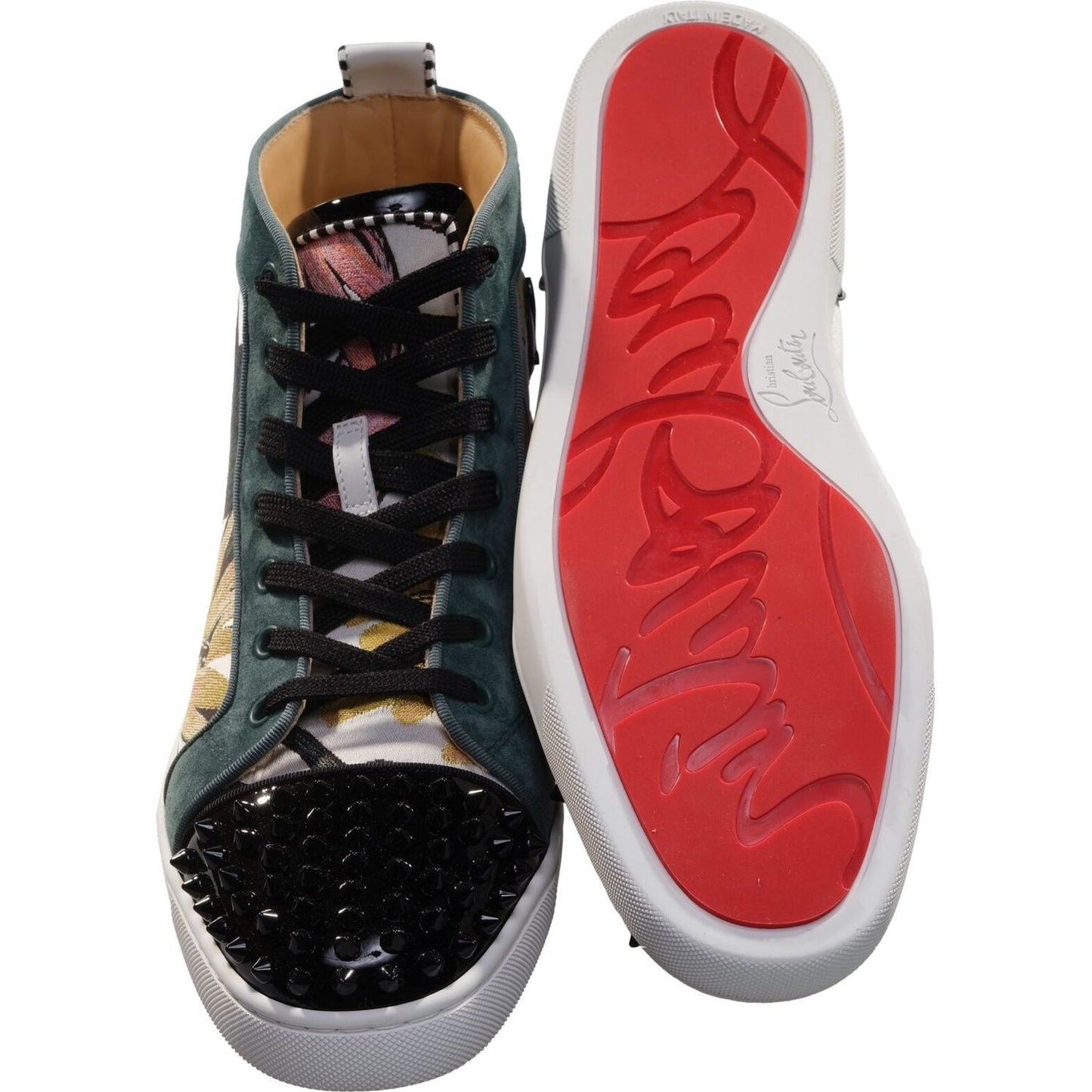 Louis Spikes Orlato Flat Printed Fabric Patterned High Top Sneakers