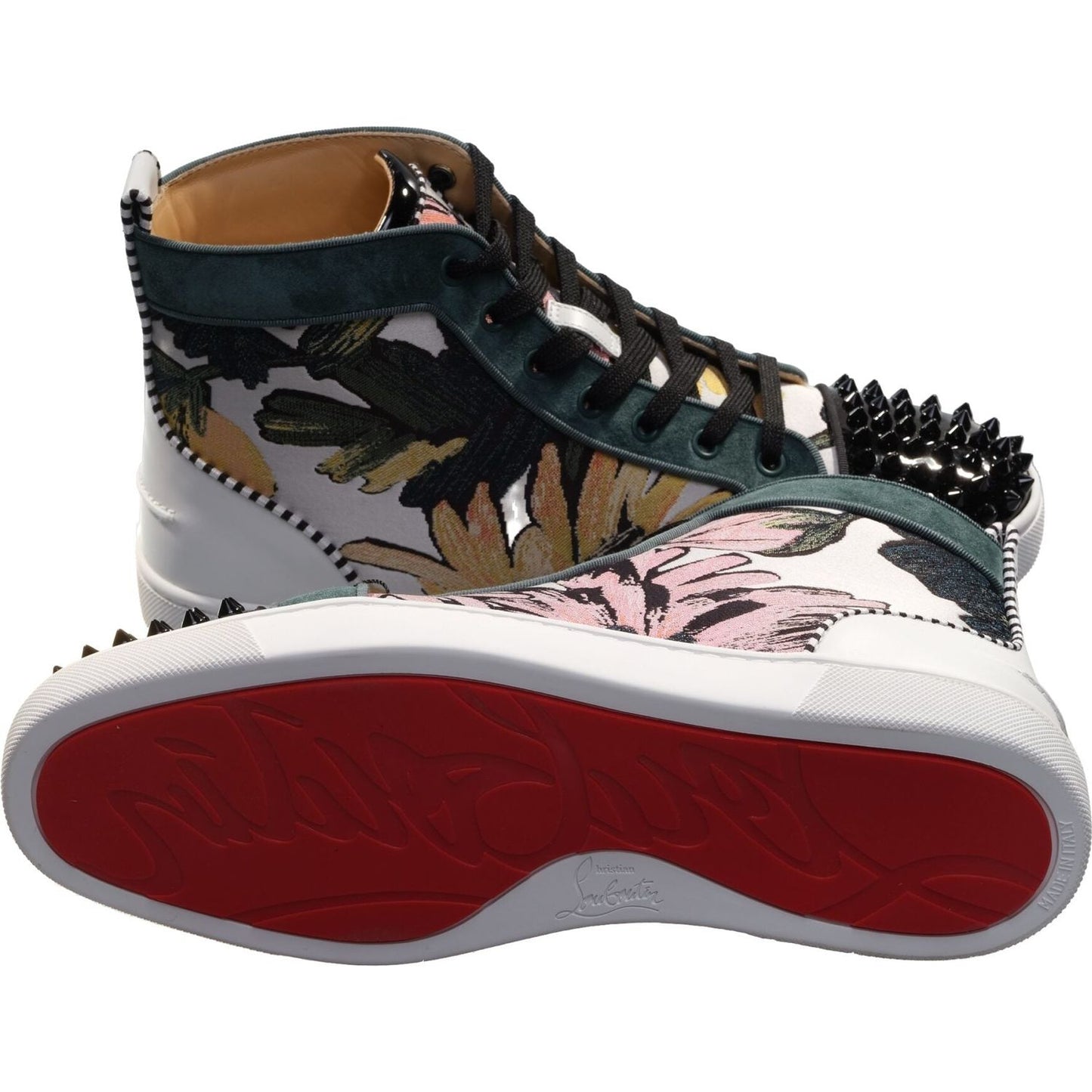 Louis Spikes Orlato Flat Printed Fabric Patterned High Top Sneakers