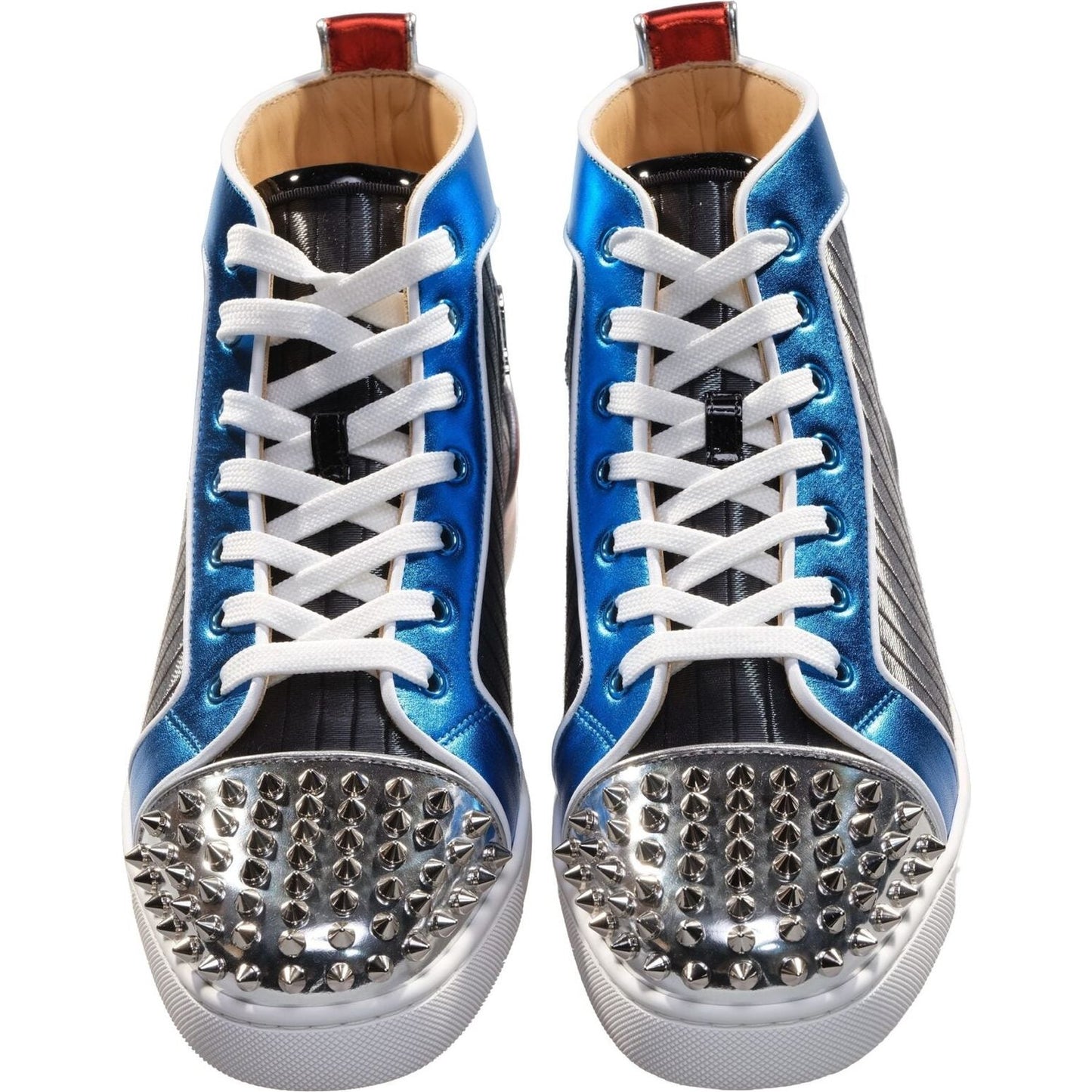 Louis Spikes Orlato Flat Multi Coloured Leather High Top Sneakers