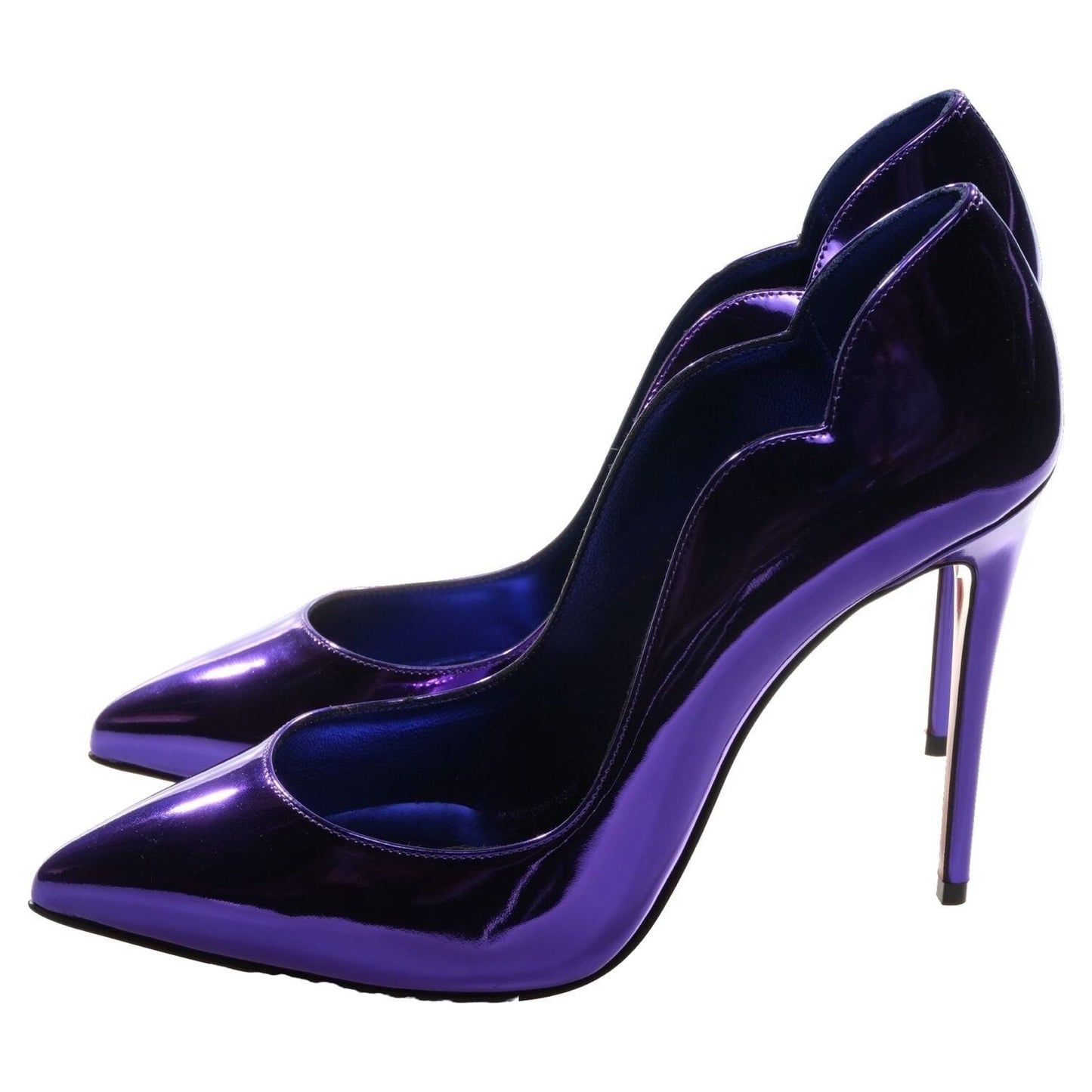 Hot Chick 100 Purple Mirrored Patent Leather High Heel Pumps