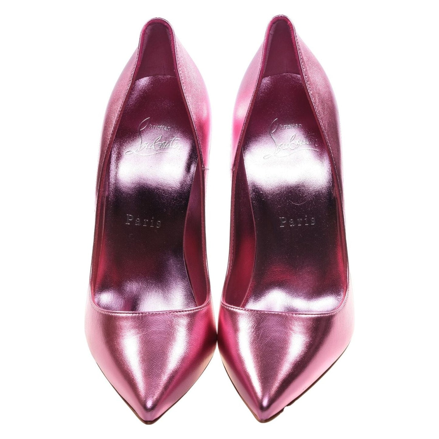 So Kate 120 Pink Laminated Leather High Heel Pumps