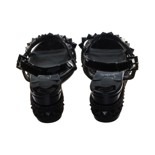 Pyraclou 60 Black Studded Platform Wedge Sandals