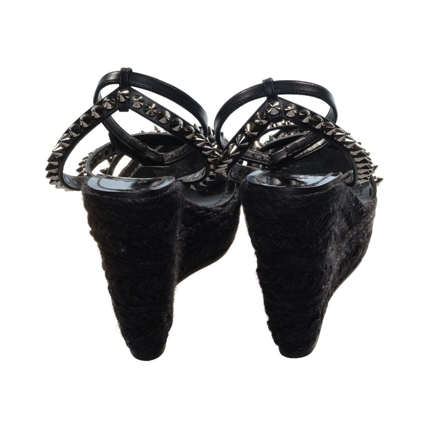 Malfadina Zeppa 120 Black Studded Sandal Wedges