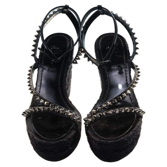 Malfadina Zeppa 120 Black Studded Sandal Wedges
