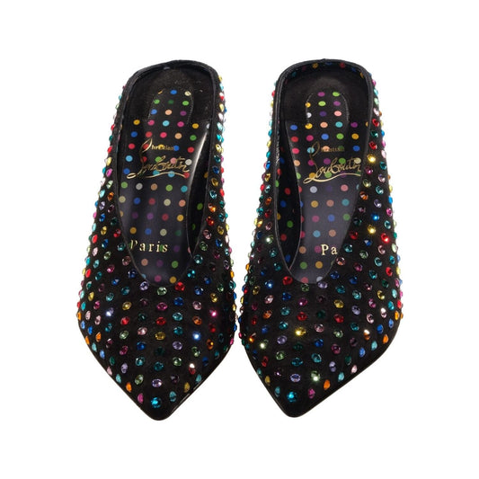 Veryvee Strass Boum 85 Suede and Multi Colour Jewelled Mules