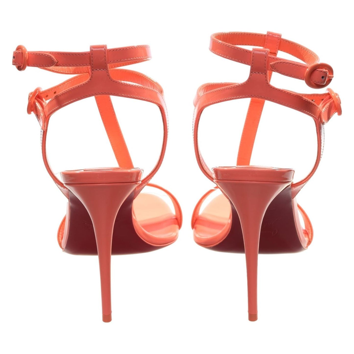 Mara 100 Drag Orange Patent Leather Strappy High Heels