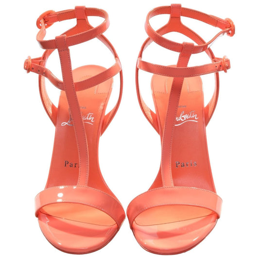 Mara 100 Drag Orange Patent Leather Strappy High Heels