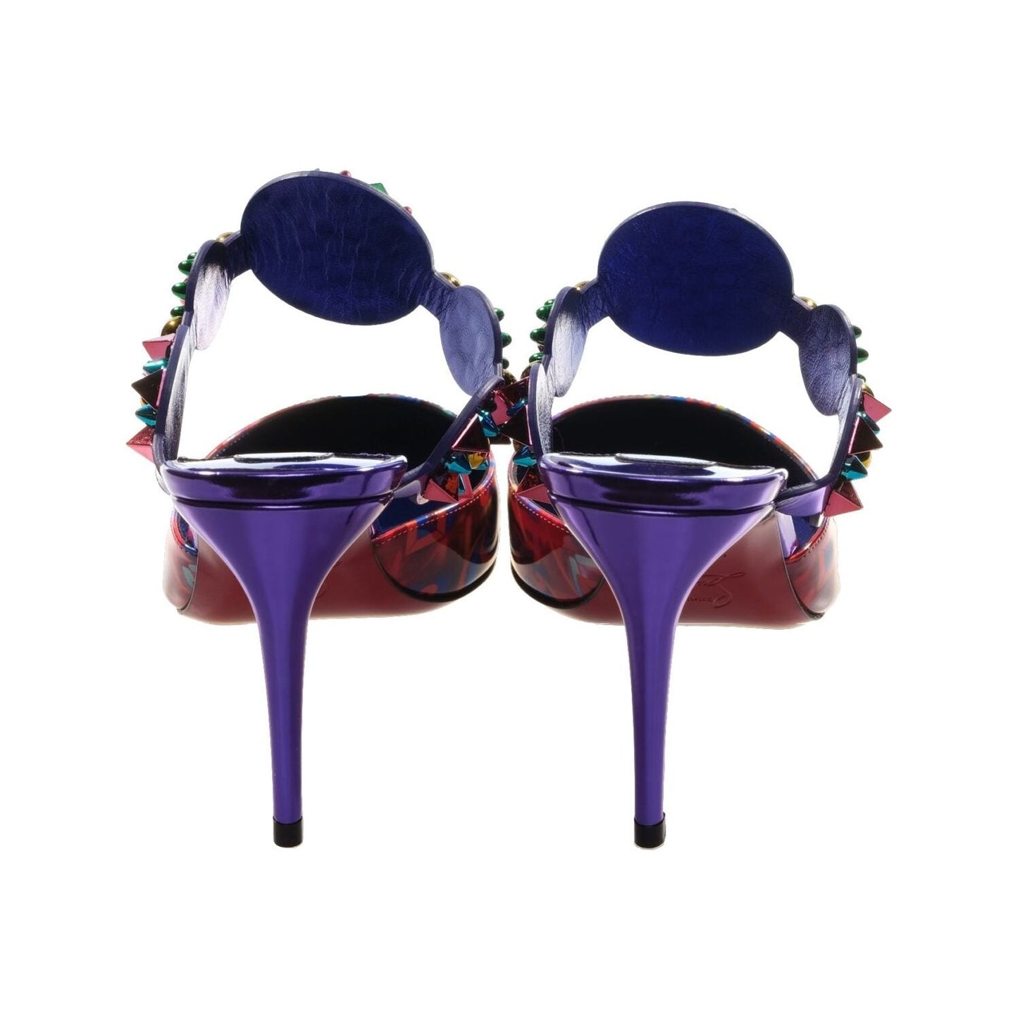 Miss Goldora 85 Embellished Buckle Multicolour Mule Heels