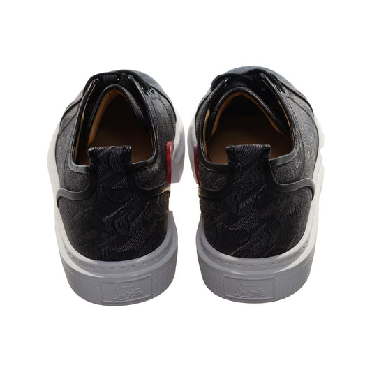 Adolan Donna Flat Black Leather Sneaker