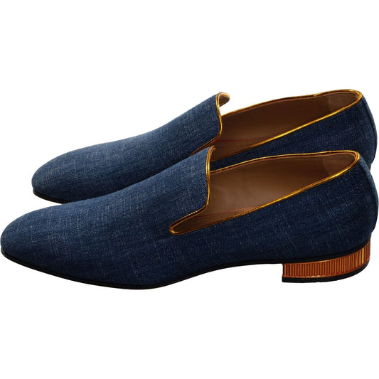 Colannaki Flat Denim with Brandy Trim Shoes