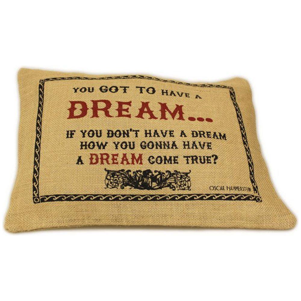 CUSCINI LETTERARI - Copricuscino in Juta lavata / Juta washed pillow case DREAM - Size 38x25cm FASHION ACCESSORIES