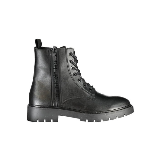 Calvin Klein Black Polyurethane Men Ankle Boot