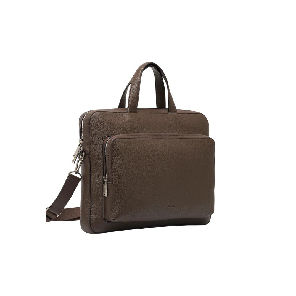 Calvin Klein Brown Polyethylene Briefcase 1728,71956299936,Bags,Briefcases - Bags,Brown,Calvin Klein,Men,New with tags