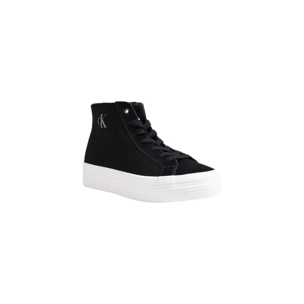 Calvin Klein Jeans Black Suede Leather Platform Sneakers Calvin Klein Jeans