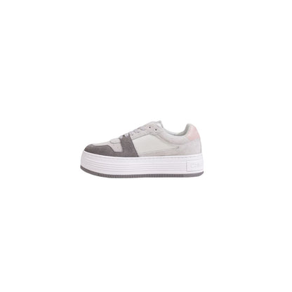 Calvin Klein Jeans Gray Leather Platform Sneakers Calvin Klein Jeans