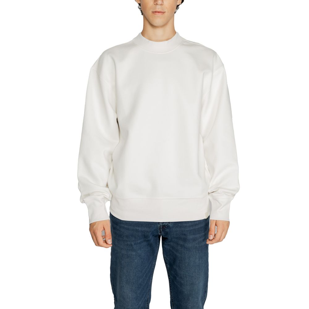 Calvin Klein Jeans White Recycled Cotton Sweatshirt Calvin Klein Jeans