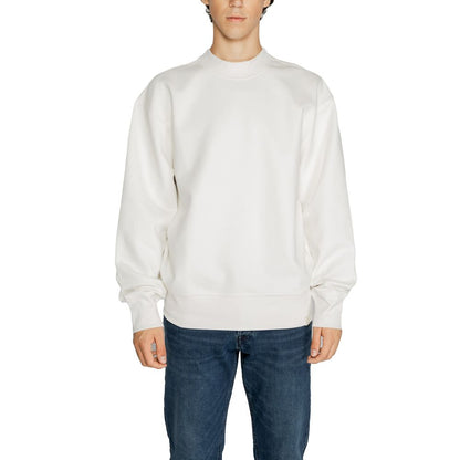 Calvin Klein Jeans White Recycled Cotton Sweatshirt Calvin Klein Jeans