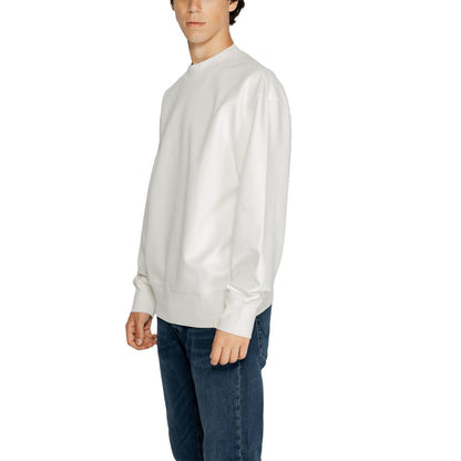 Calvin Klein Jeans White Recycled Cotton Sweatshirt Calvin Klein Jeans